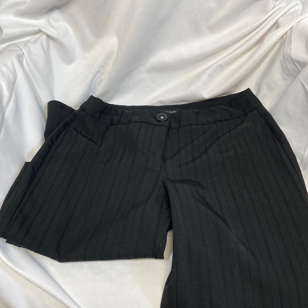 Black pantsuit with dark black pin stripes